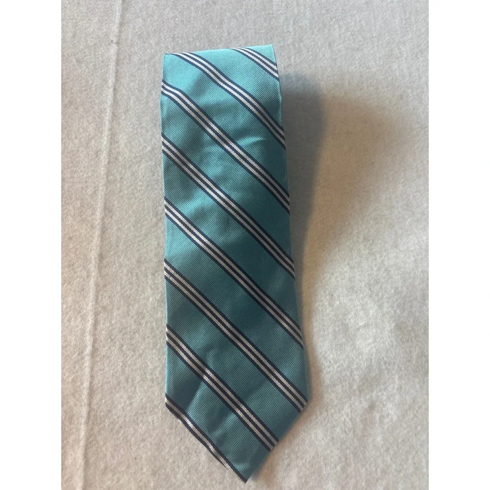 Brooks Brothers Tie Mens OS Blue Excellent Silk Repp Stripe Woven in England 59